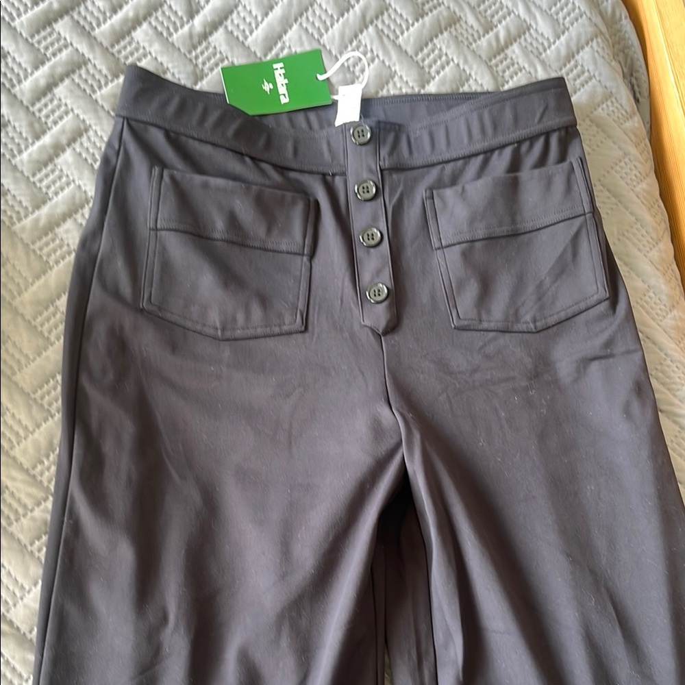 Stylish Black Button-Up Pants